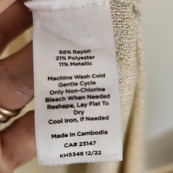 Talbots Shimmer Ribbed Duster Cardigan, Size XS, Like New - Picture 7 of 7